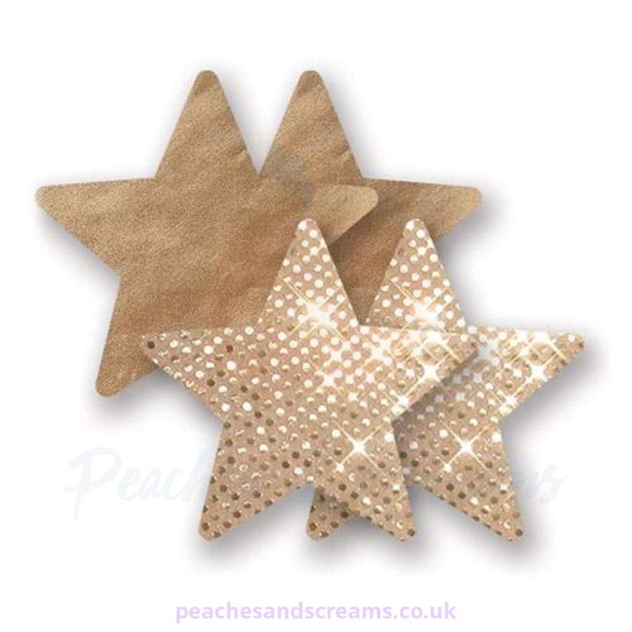 Gold  Star-Shaped Glitter Nipple Cover Pasties for Women